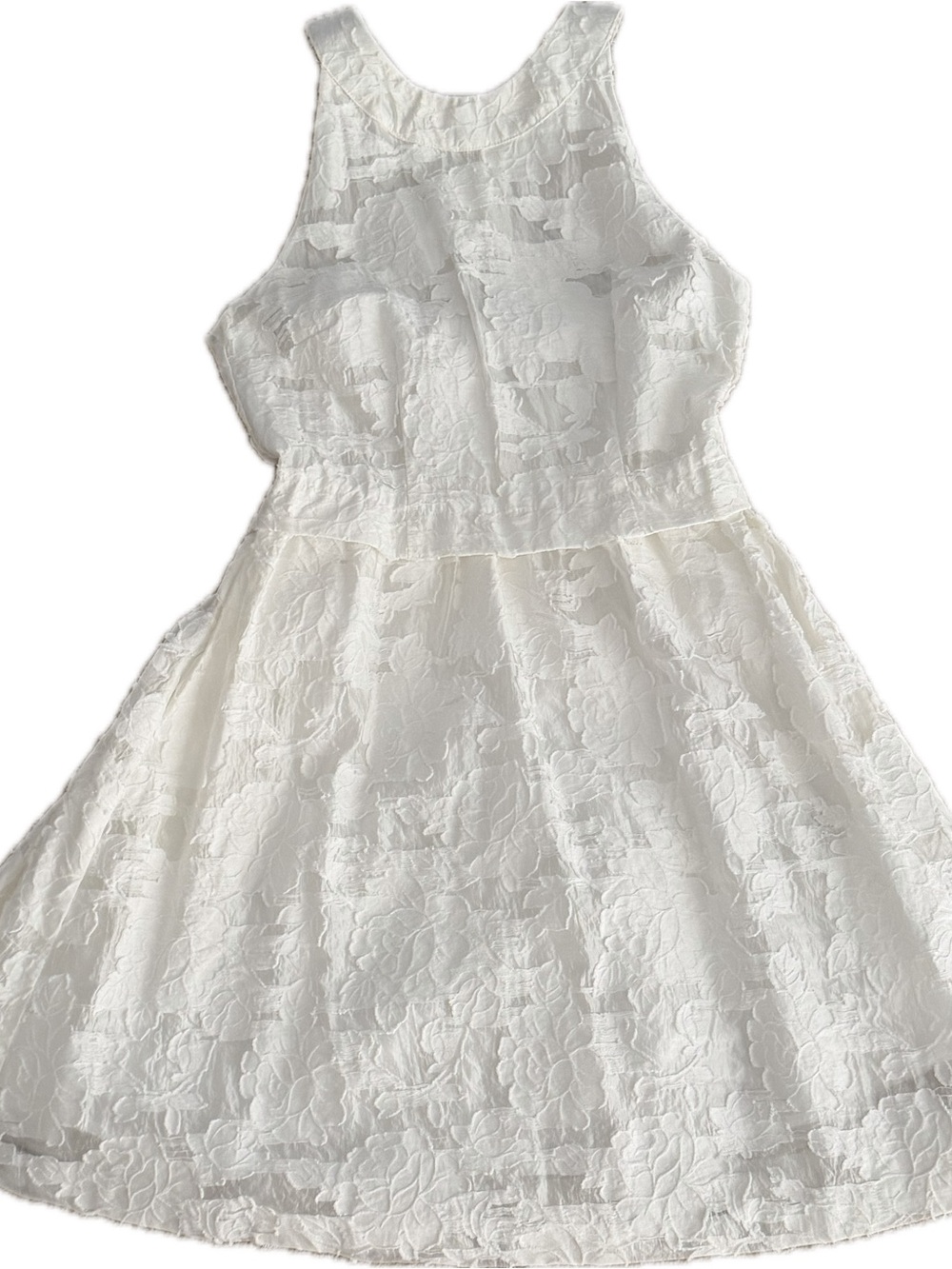 H&M White Floral Lace Midi Dress